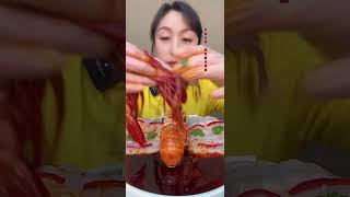 MUKBANG ASMR  shrimp mukbang shorts [upl. by Minsk]