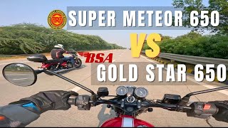 BSA Gold Star 650 VS Super Meteor 650  Full Throttle Run [upl. by Misab]