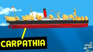 🚢 Carpathia VS Fire ◉ Floating Sandbox [upl. by Ynottirb263]