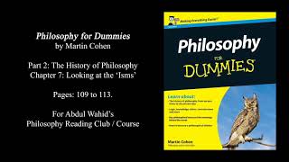 Reading quotPhilosophy for Dummiesquot p 2 ch 7 pg 109 to 113 [upl. by Miller]