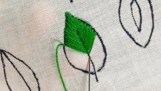 Hand embroidery 4 Easy Leaf Hand Embroidery Stitches [upl. by Khosrow]