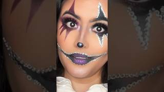 Clown Makeup Tutorial 🍭💜🖤 shorts makeup makeupshorts clown halloweenlook grwm [upl. by Yeslek]