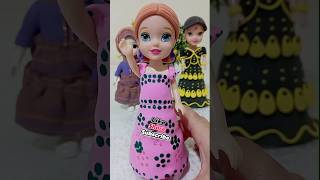 How To Make A Dress For A Barbie Doll With Polymer Clay  DIY  ASMR  Hand Made  Clay Art  Barbie [upl. by Weldon]