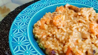 RISOTO DE CAMARÃO COM COGUMELO SHITAKE – RECEITA TOP DE RISOTO [upl. by Swor103]