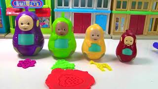 Teletubbies Nesting Eggs Stacking Cups Colors with Play Doh [upl. by Aneehs]