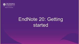 EndNote 20 Getting started [upl. by Ailemak]