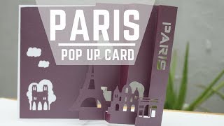 Paris Kirigami  Paris 3D pop up Kirigami gift card Creative Paper Art [upl. by Alac]