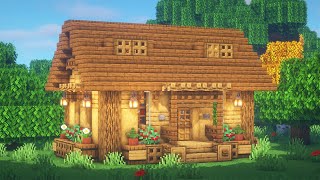 Minecraft How to Build a Simple Survival House  Starter House Tutorial [upl. by Oivat]