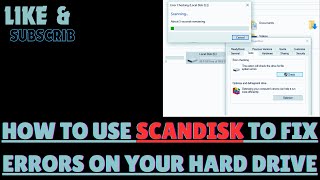 HOW TO USE SCANDISK TO FIX ERRORS ON YOUR HARD DRIVE [upl. by Prospero]