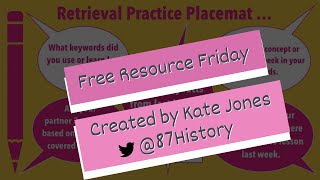 Free Resource Friday  Retrieval Practice Placemat by Kate Jones [upl. by Ellehsor]