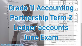 Grade 11 Accounting Term 2  Partnership Ledger Accounts  June Exam Paper 1 [upl. by Aiceila]