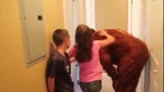 Returning Air Force Veteran in Bigfoot Costume Scares amp Surprises His Kids [upl. by Yral]