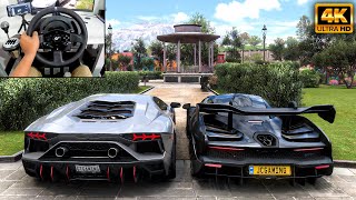 Lamborghini Aventador Ultimae amp McLaren Senna  Forza Horizon 5  Thrustmaster T300RS gameplay [upl. by Renate]