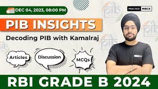 PIB Insights  Articles Discussion MCQs  For RBI Grade B Exam  Practice Mock [upl. by Reinke]