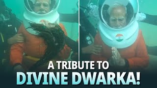 PM Modi dives to pray at ancient Dwarka under the sea [upl. by Ahseyi571]