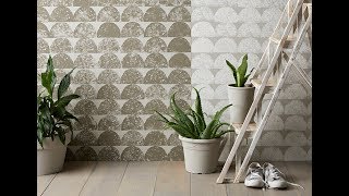 How to stencil a wall pattern with half circles [upl. by Anerdna]