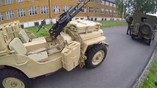 Willys Jeep Jeep parade with Sas Jeep Panzer Party Trandum Norway 2018 [upl. by Siryt]