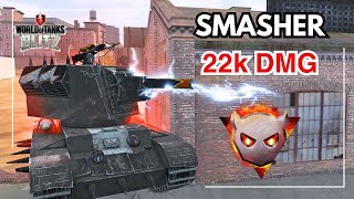 Big Boss SMASHER insane 22000 Damage • WOT Blitz • [upl. by Bilat453]