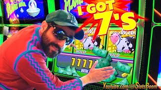 UNBELIEVABLE LUCKY RESULTS 7s Follow Me INVADERS ATTACK FROM THE PLANET MOOLAH CASINO SLOTS [upl. by Ettennek]