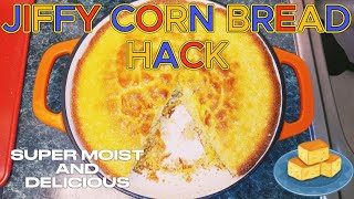 SUPER MOIST AND DELICIOUS JIFFY CORNBREAD HACK [upl. by Birk]