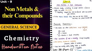 Chemistry  Chapter9 Non Metals amp their Compounds  Lec38 Part1  General Science [upl. by Auqkinahs]