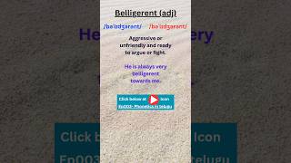 143 BELLIGERENT MEANING advancedenglishvocabulary [upl. by Edivad785]