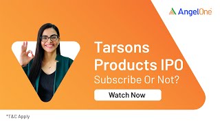 Tarsons Products IPO  Apply or Avoid  Analysis Details Date Price  Angel One [upl. by Imre]