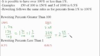 Percents Greater Than 100 or Less than 1 [upl. by Hallimaj]