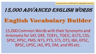 Class 001 l 15000 Advanced English Words l Vocabulary Builder I Vocabulary Booster l CSS Vocab [upl. by Inaflahk]