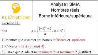 Exercice 11 SMIAMIP Analyse1  Nombres réels [upl. by Leinto987]