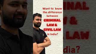 Civil Law vs Criminal Law in India  Know the difference viralreels legalaptitude criminallaw [upl. by Noma]