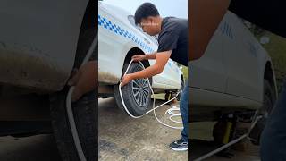 Man pulled out stuck car with rope shortsvideo [upl. by Feriga902]