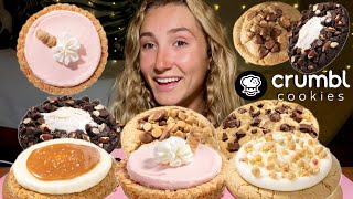 ASMR CRUMBL COOKIES review and mukbang  strawberry milk salted caramel cheesecake rocky road… [upl. by Pyle297]