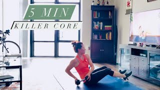 5 MIN TOTAL CORE BURN WORKOUT No Equipment [upl. by Studnia]