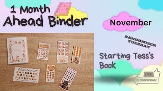 1 Month Ahead Binder  Tuesday Randomizer  Tesss Book [upl. by Ignace659]