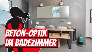 BetonOptik im Badezimmer  Bauhelden [upl. by Lydnek]