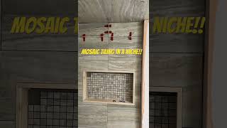 Tiling a niche Mosaic tile help accent and bring color into your shower without changing field tile [upl. by Acinod]