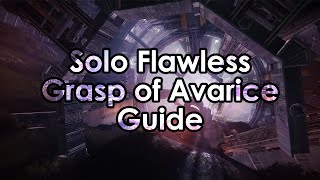 Destiny 2 How to Solo Flawless The Grasp of Avarice Dungeon [upl. by Marlow]