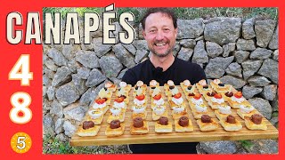 48 CANAPÉS FÁCILES PARA NAVIDAD ¡Con una Lámina de Hojaldre  Recetas en 5 Minutos [upl. by Lewap]