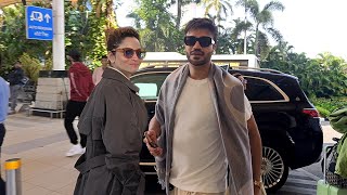 Power Couple Ankita Lokhande amp Hubby Vicky Jain On Mumbai Airport Leaving For Romantic Vacation [upl. by Jarek374]