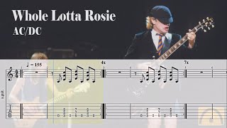 Whole Lotta Rosie  ACDC  Guitar Tab [upl. by Eillom255]