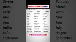 Months of the Year in French with Pronunciation 🇫🇷  Les Mois De Lannée 🇫🇷 learnfrench months [upl. by Maris]