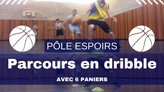 ► Parcours en dribbles avec 6 paniers 6 Hoops Dribbling Drill [upl. by Jopa]