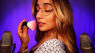 ASMR  All Up In Your Ears 💖 Soft amp slow whispers face brushing gentle tapping mic brushing [upl. by Parcel]