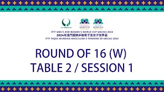 LIVE  T2  Round of 16  ITTF Mens and Womens World Cup Macao 2024  Session 1 W [upl. by Yuma]