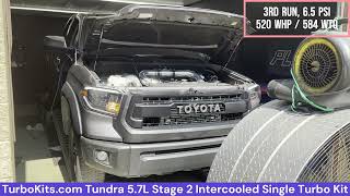 2014 Tundra 5 7L Turbo 520 WHP  584 WTQ at 65 PSI w TurboKitscom Stage 2 Turbo Kit [upl. by Atile]