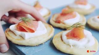 Blinis med røkelaks  EXTRA [upl. by Eanyl]