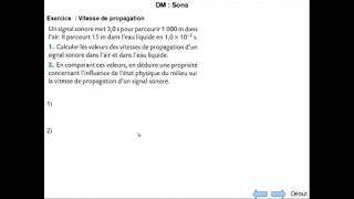 exercice vitesse propagation [upl. by Eseryt]