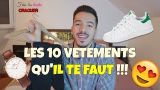 TOP 10 VÊTEMENTS basiques INDISPENSABLES  Tuto stylemode HOMME [upl. by Bradley53]