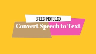 speechnotesco  Convert Speech to Text [upl. by Hcirdeirf256]